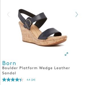born boulder leather cork wedge